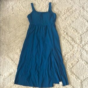 Halara Backless Twisted Split Midi Casual Dress Large